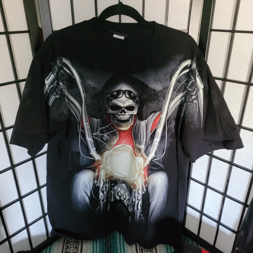 AOP Y2K Skeleton Biker Tee